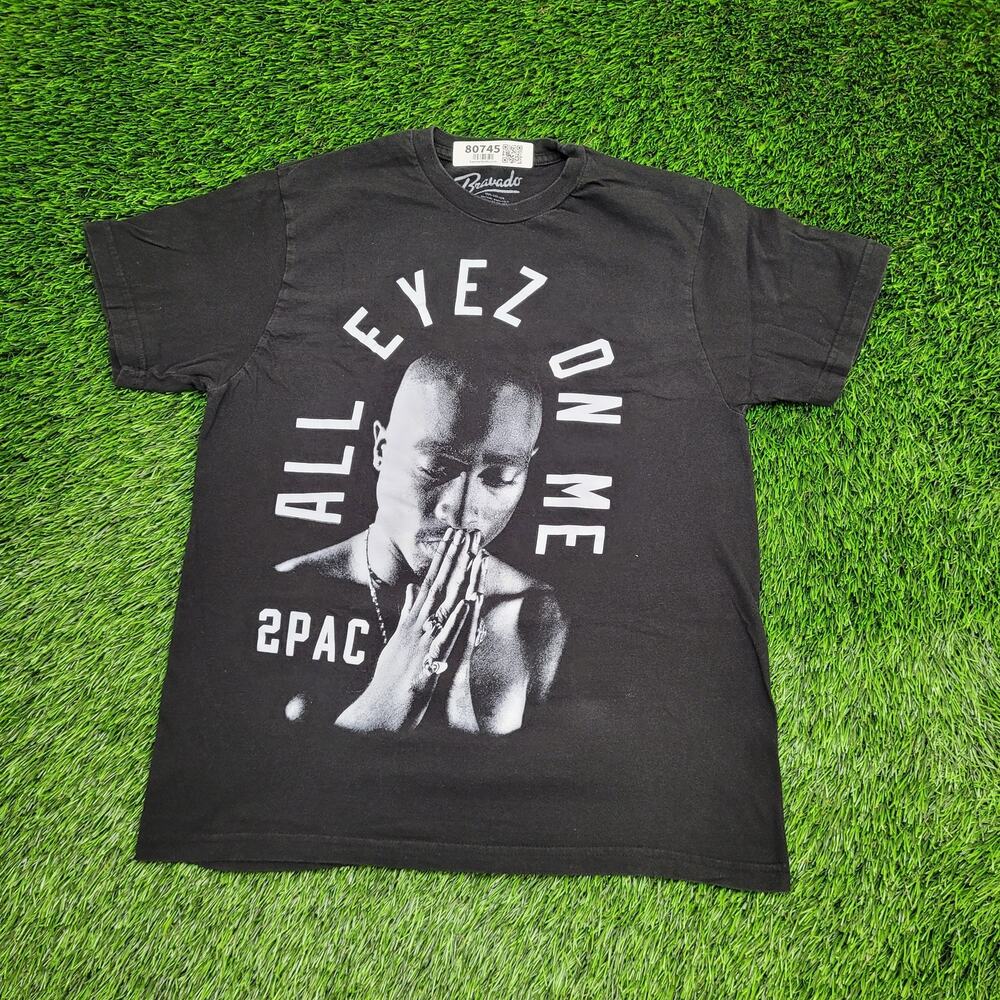 2PAC Tupac-Shakur Shirt Womens Medium 19x25 Black Hip-Hop